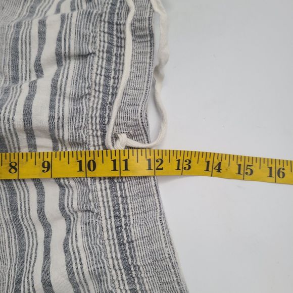 J Jill Shorts Womens XLarge Off White Grey Striped Linen Blend High Rise Pull On - Picture 5 of 10
